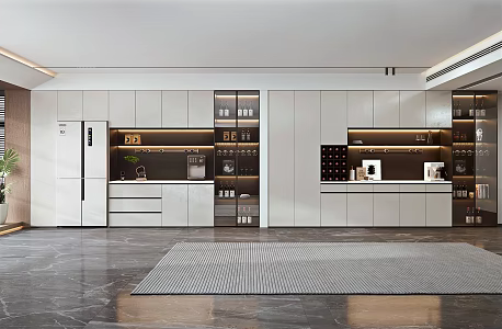 Style Wine Cabinet Sideboard Cabinet Wine Bottle Cup Holder Jewelry Ornaments Potted Coffee Machine Water Dispenser 3d model