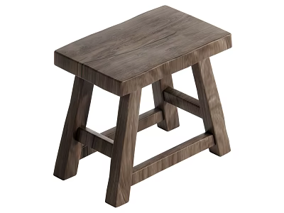 Solid Wood Stool With Simple Design And Sturdy Structure For Indoor Use 3d model
