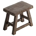 Solid Wood Stool With Simple Design And Sturdy Structure For Indoor Use 3d model