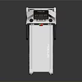 Modern White Fitness Treadmill With Digital Control Panel Display And Running Belt
