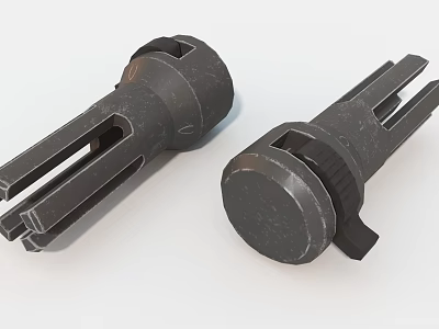 Black Metal Household Supplies Accessories With Cylindrical Body Openings And Knob Structure 3d model