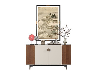 New Chinese Style Hanging Picture Combination for Entrance Cabinet 3d model