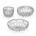 Elegant Black Ceramic Vessels with Geometric Hollow Design in Various Sizes