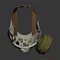 Firefighting Equipment White Respirator Mask With Blue Goggles Yellow Filter And Brown Straps