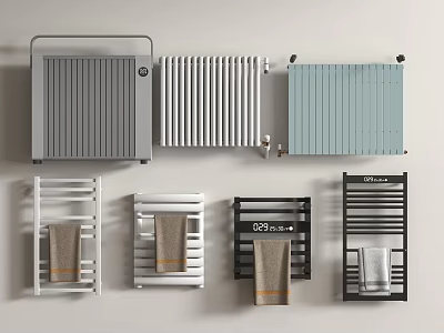 Various Styles Of Radiators Including Towel Rails 3d model