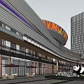 Modern Commercial Complex Architecture With High Rise Tower And Open Plaza Design