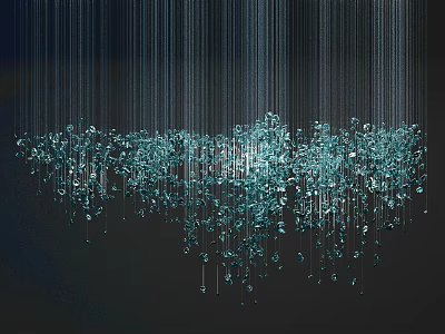 Modern crystal chandelier 3d model