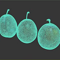 Three Vibrant Red Purple Plums With Frosty Bloom On Dark Reflective Background