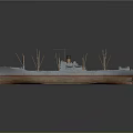3D Rendered Cargo Ship With Multiple Masts And Colored Hull