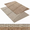 Two Stylish Square Rugs With Brown Beige Woven Textured Design