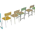 Various Colored Modern Chairs With Different Styles Designs And Metal Frames