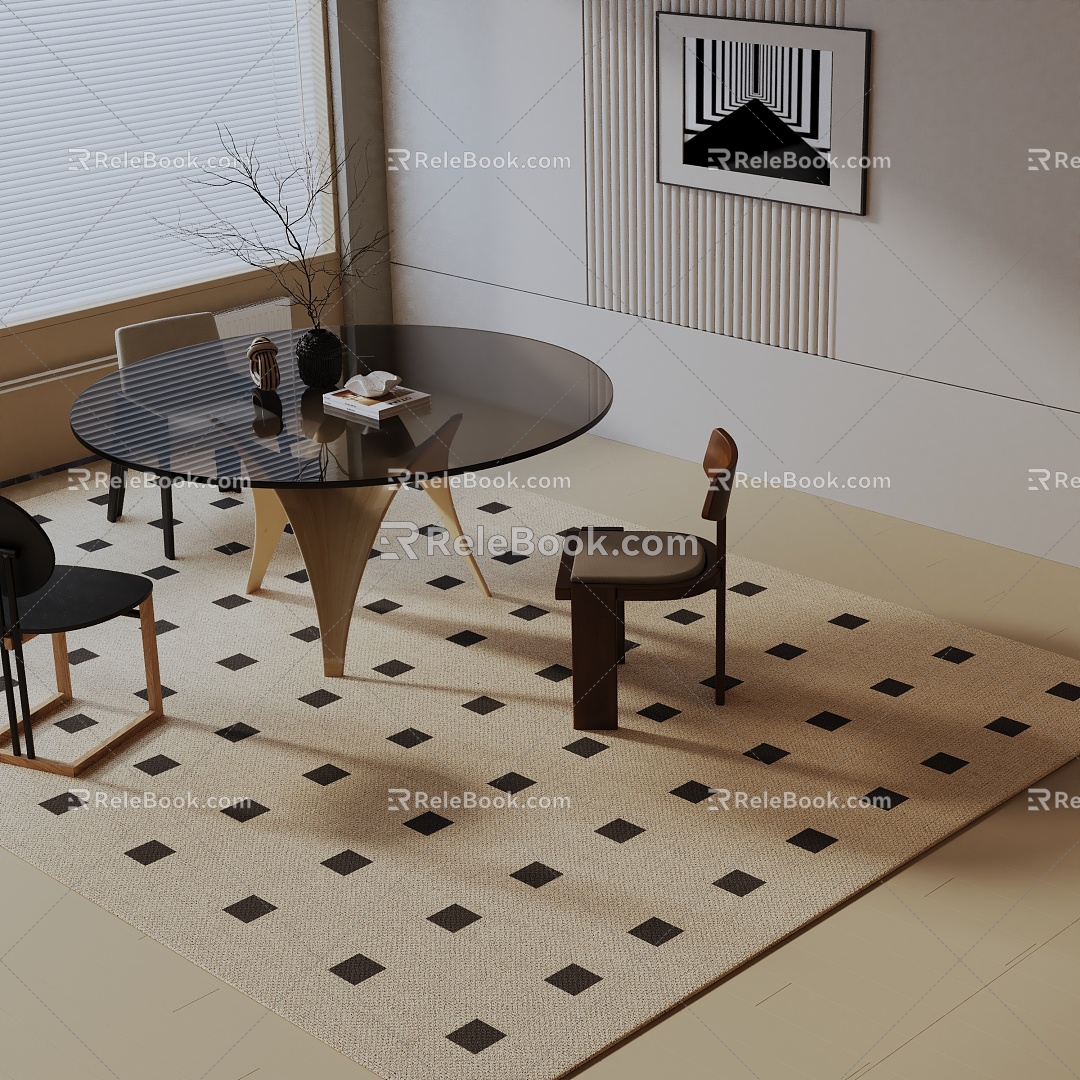 Modern dining table 3d model