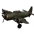 Vintage Military Aircraft Weapon With Twin Propellers Green Paint And Historical Design