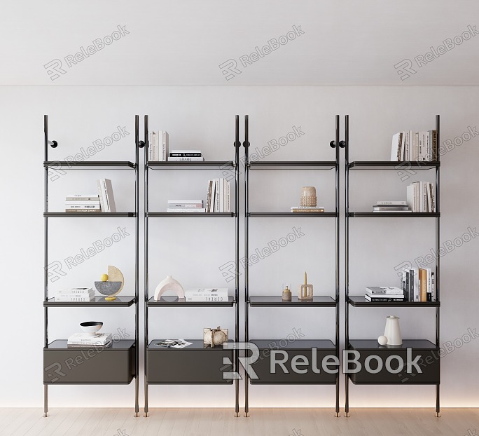 Bookshelf Decorative Rack Book Ornaments model