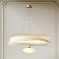 Modern Layered Pendant Light With Smooth White Curved Shade And Soft Glow
