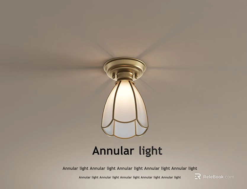 Modern Annular Ceiling Light With Glass Shade For Interior Decoration 3d model 