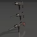 Different Types of Guns Featuring Various Barrel Designs Wooden Stock and Modern Models