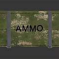Green Military Weapon Ammo Box with AMMO Text MT-14 Label Blue Straps