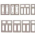 Gray Door Frame Components Featuring Various Designs And Different Styles Arranged Neatly 3d model