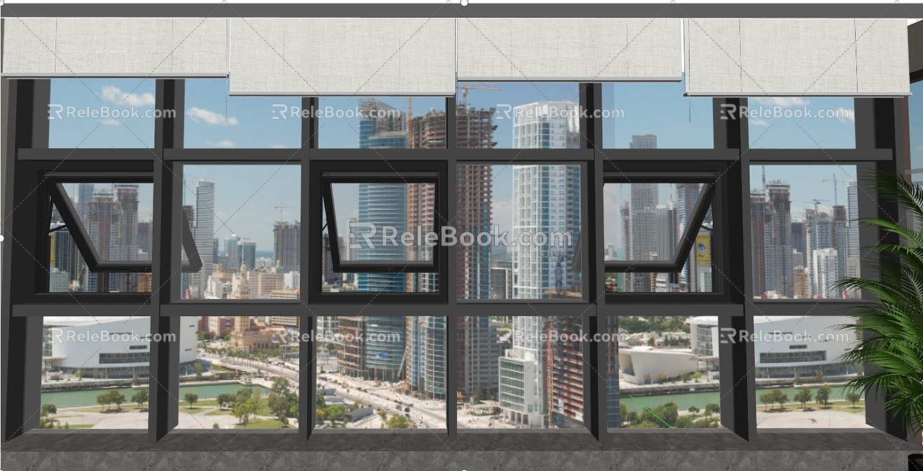 glass curtain wall 3d model