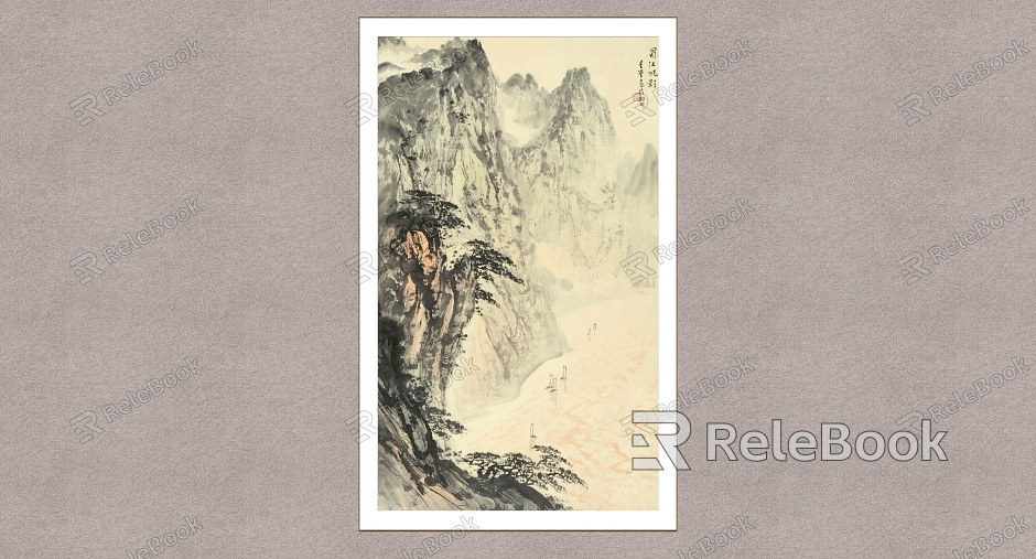 Decorative Painting Shujiang Sail Shadow Lu Xingtang Landscape Painting model