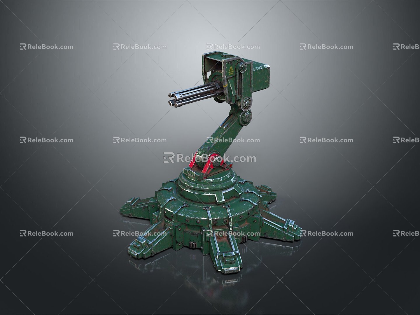 Turret Turntable Railgun Sci-fi Tower Defense Game Tower Defense Sci-fi Turret Game Turret Game Battery 3d model