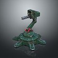 Turret Turntable Railgun Sci-fi Tower Defense Game Tower Defense Sci-fi Turret Game Turret Game Battery 3d model