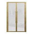 Luxury Kitchen Cabinet Doors With Brass Frame And Frosted Glass Panels