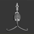 Metal Three Claw Sculpture Carving With Cylindrical Base And Chain Design