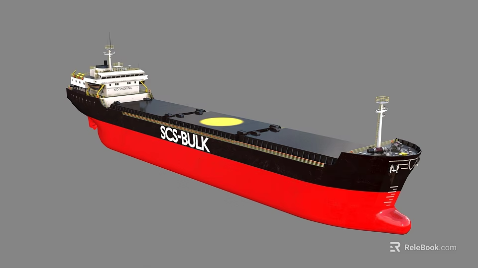 Stylish Yacht With Red Hull Black Deck And White Superstructure 3d model