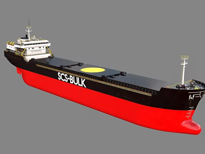 Stylish Yacht With Red Hull Black Deck And White Superstructure 3d model