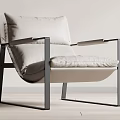 Modern Leisure Chair With Metal Frame Soft Fabric Cushion And Comfortable Pillow