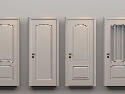 Various Design Swing Doors With Different Panel Styles And Glass Inserts 3d model