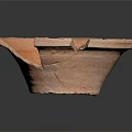 Vintage Handcrafted Orange Terracotta Bowl With Cracked Surface And Textured Edge