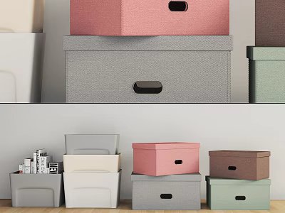 Colorful Stackable Storage Boxes For Organizing Home Essentials With Various Colors And Practical Design 3d model