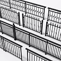 Various Decorative Black Metal Fences with Intricate Patterns and Designs for Outdoor Use