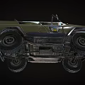 Military Green Open Top Off Road Vehicle With Front Grille And Side Badge