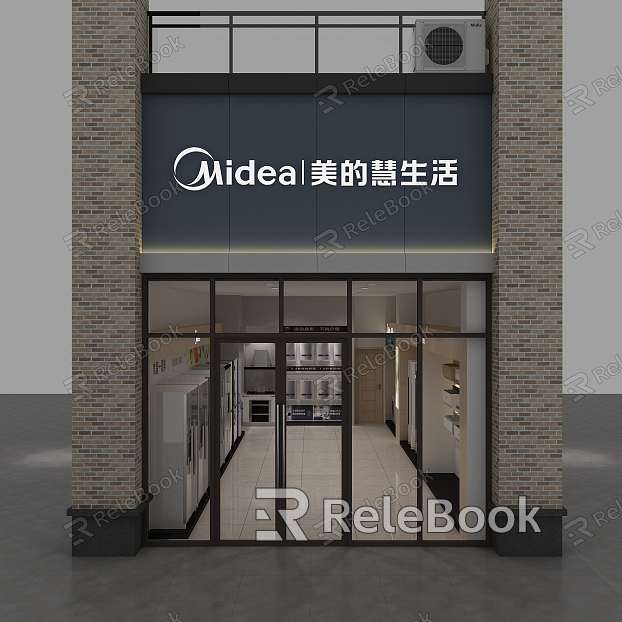 Modern door head storefront model