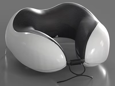 White And Black U Shaped Neck Pillow For Comfortable Neck Support 3d model