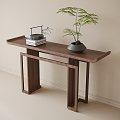 New Chinese Style Entrance Cabinet End View Desk 3d model