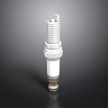 High Quality Metal Spark Plug With Silver Thread And White Insulator 3d model