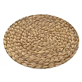 Natural Woven Round Straw Mat As Practical Decorative Daily Household Item