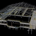 Sturdy Furniture Frame Structure With Metal Supports And MultiLevel Platforms