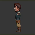 Game and Movie Character With Red Hair Green Vest White Sleeves and Arms Outstretched