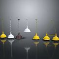 Yellow White And Brown Chandeliers With Various Designs Hanging Via Chains For Home Decor