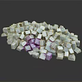 Light Blue Natural Stone Cubes Arranged in a Pile with Smooth Surface 3d model