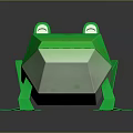 Green Frog Building Block With Polygonal Design Eyes Legs And Reflective Surface