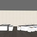Modern wind kindergarten science room exploration room table and chair combination 3d model