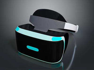 Ergonomic VR Headset With Modern Black Teal Design For Comfortable High Tech Experience 3d model