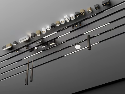 Modern Downlights And Spotlights With Sleek Design And Various Styles 3d model
